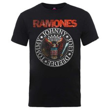 Ramones T-Shirt Eagle Seal Band Official Black New