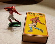 Vintage Football Figures With Box Japan Matchbox Miniature Lead Sports Figure