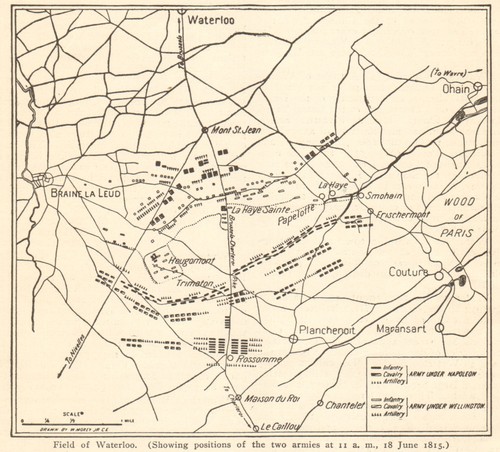 Battle waterloo positions - waterloo.,