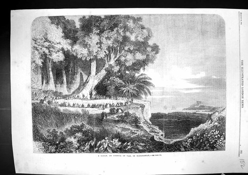 Old antique print 1863 - antique, kabar
