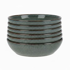 Set of Blue Brown Stoneware