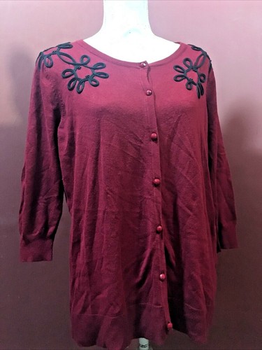 Wine red cardigan beads - wine,