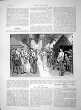 Old Antique Print 1892 Ball