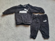Boys Black Puma Track Suit Set