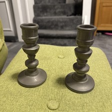 Pewter Pair of Candle Stick