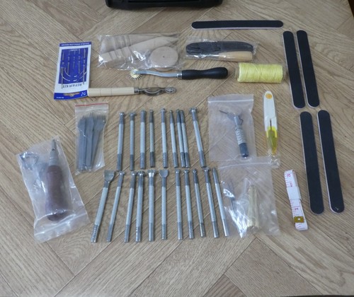 Leather craft tool kit opened - craft,