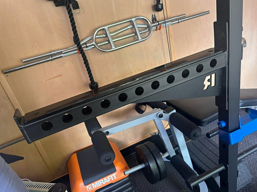 Black adjustable power rack - adjustable,