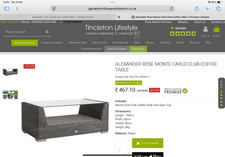 Alexander rose Monte Carlo club garden coffee table in grey rrp £400