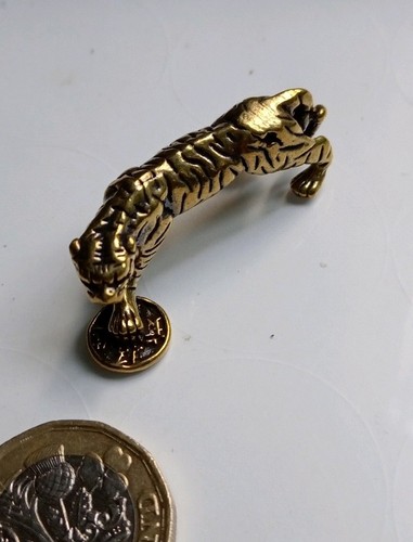 Small brass tiger - brass,