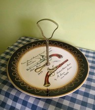 Vintage Steampunk Themed Lightwood & Son Flintlock Pistol Cake Plate with Handle