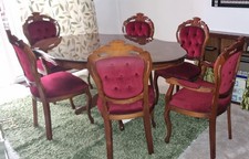 Indoors Wooden Dining Table and Chairs Set, 7-Piece. Dining Table And 6 Chairs