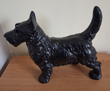 Black Scotty Dog Vintage Door Stay Cast Iron Very Heavy 24cm long x 19cm high