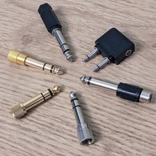 3.5mm 6.35mm 1/4" inch headphone adapter minijack airline/screw-on threaded M5