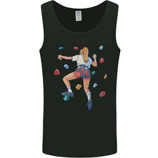 Female Rock Climber Climbing Wall Mens Vest Tank Top