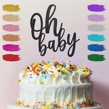 Personalised Oh Baby Cake Topper Charm Motherhood Celebration Welcome Party