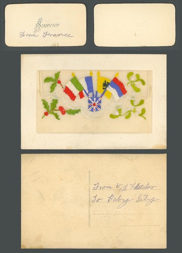 Ww1 silk embroidered french - ww1,