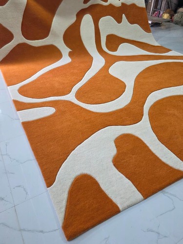 Modern burnt orange white - burnt, hand