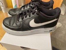 Nike Air Force 1 GS - Black & Wolf Grey in Box UK 6 EU39 Good Used BIN FreePost 