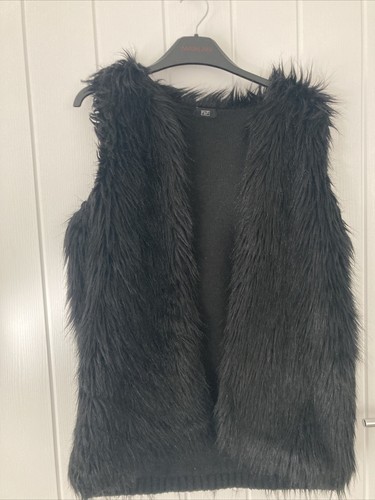 Faux fur black gilet - ,