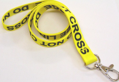 Police line lanyard yellow - lanyard,