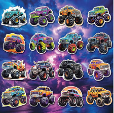 16x MONSTER JAM TRUCK STICKERS