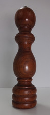 Pepper Salt Mill Grinder Vintage Hand Turned Wood Heavy 28cm Kitchen Originals