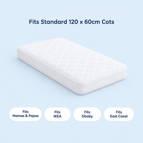 Cot mattress 120x60x10cm fits - cot,
