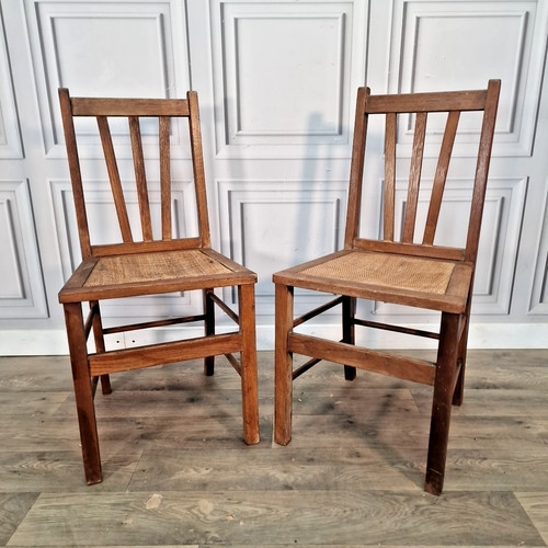 Pair antique wooden chairs - wooden,
