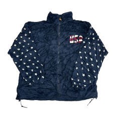 Vintage USA Flag Fleece Jacket