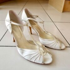 *RACHEL SIMPSON* Ladies MIMOSA PEEP TOE HEELS Leather & Silk UK7 EU40 VGC гр£220