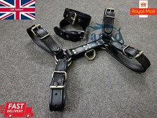 MENS LEATHER ADJUSTABLE CHEST STRAP HALF HARNESS WITH BICEP STRAP GAY CLUB-WEAR