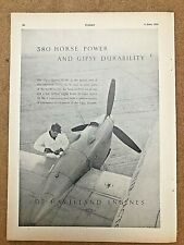 1954 Aircraft Advert DE HAVILLAND ENGINES GIPSY QUEEN 70 Mk 2 POWER UNIT DOVE