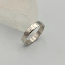 Silver Hammered Men's Wedding