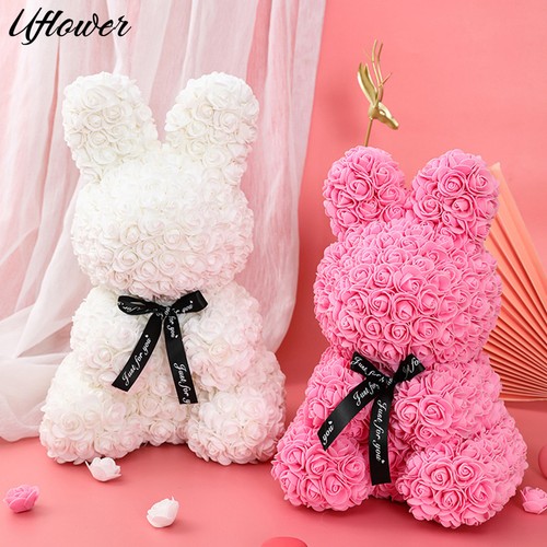 27cm rose rabbit flower bear - rabbit,