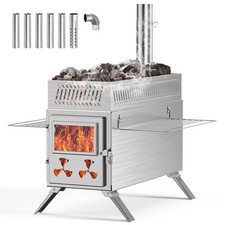 Stainless Steel Wood heater For Tent,Portable Hot Tent Stoves w/ 7 Chimney Pipes