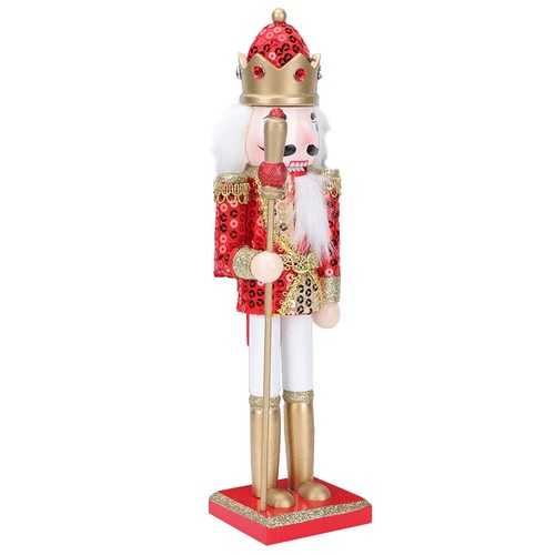 Red wooden nutcracker ornament - wooden,