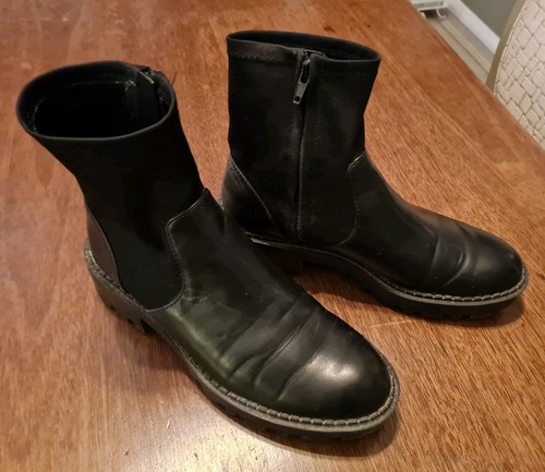 Zara black leather womens