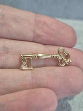 Birthday 21 Key 9ct Gold Charm / Pendant 