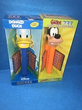 Set of 2 Disney GIANT PEZ Candy Roll Dispensers/ Displays - GOOFY & DONALD DUCK