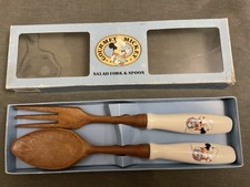 Mickey Mouse Gourmet Disney Salad Fork Spoon - Chef Mickey Ceramic Boxed Vintage