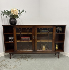 Vintage Display Cabinet / Sideboard with Glazed Doors and Open Shelving