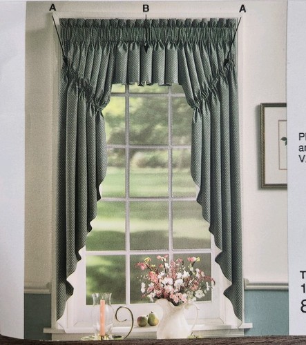 Vtg country rose swag curtains - rose,