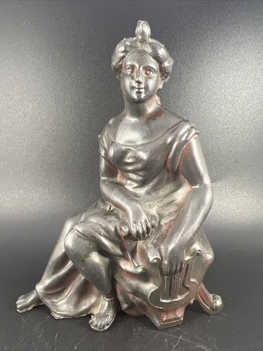 Vintage metal spelter woman - vintage,