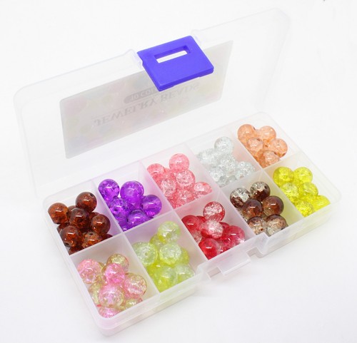 10mm round crackle - round, glass