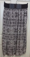 Ladies/Teenage: BROWN ANIMAL PRINT ELASTICATED FLARE SKIRT [Peacocks UK Size 8]