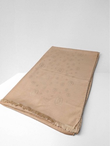 Cartier logo stole - logo, beige