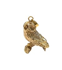 9ct vintage owl on pearch