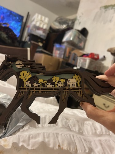 Wooden horse ornament - wooden, with