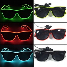1PC Novelty Glow Sunglass LED Glasses Light Up EL Flashing Luminous Glasses