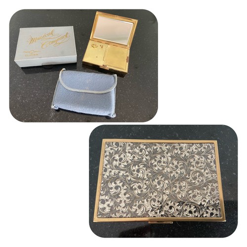 Vintage clover musical compact - vintage,